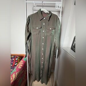 Elegant Green Shirt Dress